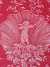 Red ticking with cute cupids. Spain c.1940 - 112×132 cm