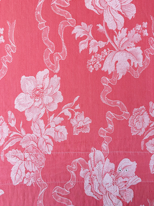 Flowers and leaves in ticking red faded. Spain c.1930 - Lot of 2 pieces