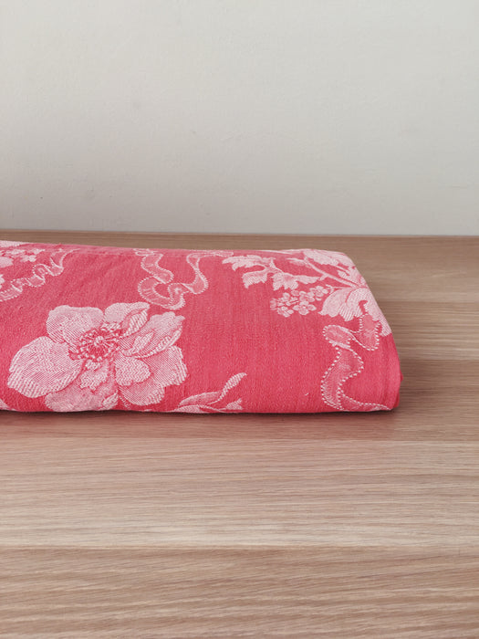 Flowers and leaves in ticking red faded. Spain c.1930 - Lot of 2 pieces