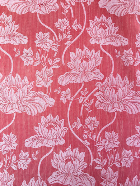 Red Floral Antique European Ticking Fabric Recovered Panels REC-DA-ROJO-004 - Ticking Depot