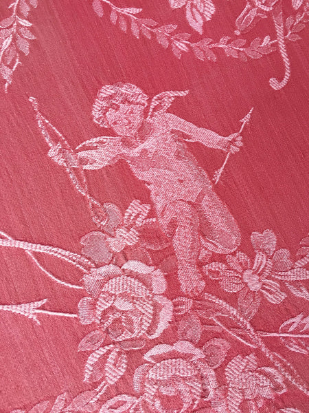 Red Cupids Antique European Ticking Fabric Recovered Panels REC-DA-ROJO-006 - Ticking Depot