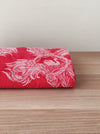 Swans and flowers in red ticking. Spain c.1960 - Lot of 3 pieces
