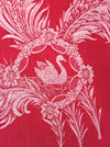 Swans and flowers in red ticking. Spain c.1960 - Lot of 3 pieces