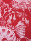 Red chinoiserie ticking. Spain c.1900 - 110 cm × 3.46 meters
