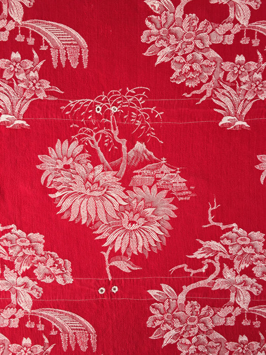 Chinoiserie in red ticking. Spain c.1950 - 112×80 cm