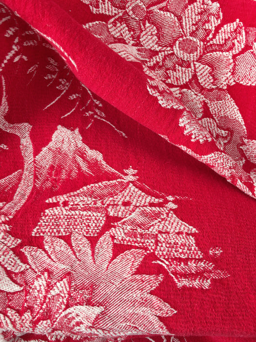 Chinoiserie in red ticking. Spain c.1950 - 112×80 cm
