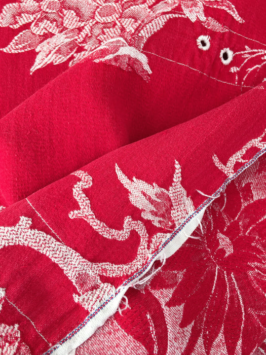 Chinoiserie in red ticking. Spain c.1950 - 112×80 cm