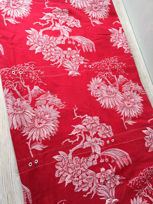 Chinoiserie in red ticking. Spain c.1950 - 112×80 cm