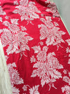 Chrysanthemums in red ticking. Spain c.1930 - Lot of 3 pieces
