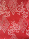 Large flowers in red ticking. Spain c.1940 - Lot of 3 pieces