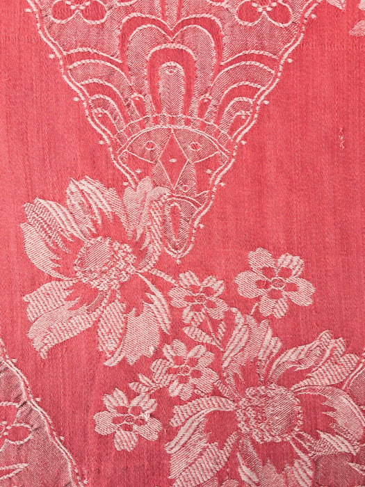 Large flowers in red ticking. Spain c.1940 - 66×142 cm