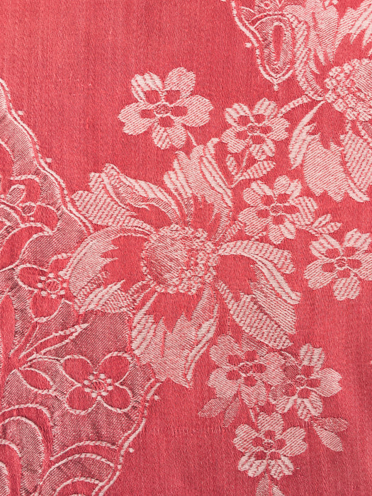 Large flowers in red ticking. Spain c.1940 - 66×142 cm