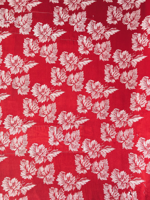 Brick red ticking with vine leaves. Spain c.1950 - Lot of 2 pieces