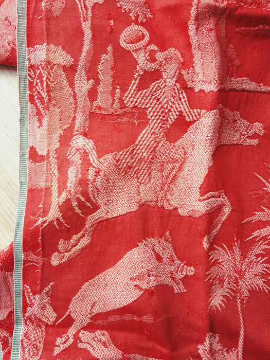 Red ticking with history. A treasure. Spain. Early 1900s