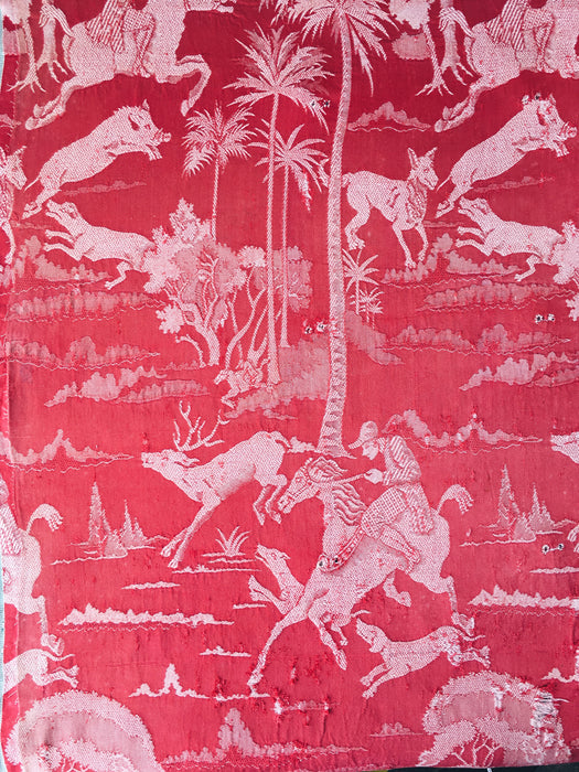 Red ticking with history. A treasure. Spain. Early 1900s