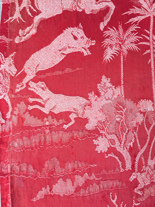 Red ticking with history. A treasure. Spain. Early 1900s