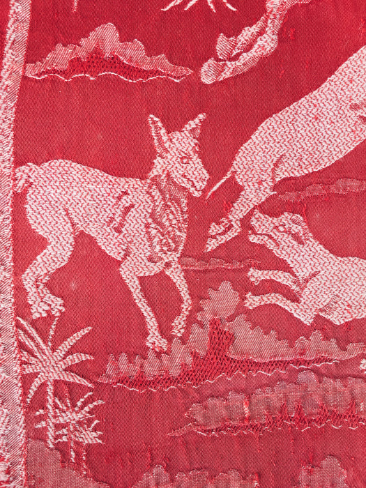 Red ticking with history. A treasure. Spain. Early 1900s