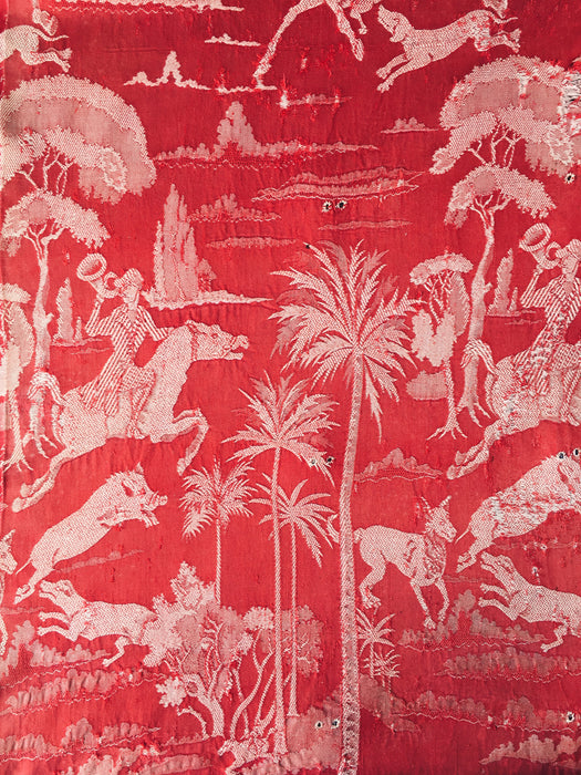 Red ticking with history. A treasure. Spain. Early 1900s