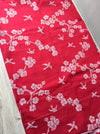 Cherry blossom and swallows in red ticking. Spain c.1900 - Lot of 2 pieces