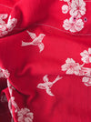 Cherry blossom and swallows in red ticking. Spain c.1900 - Lot of 2 pieces