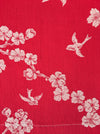 Cherry blossom and swallows in red ticking. Spain c.1900 - Lot of 2 pieces