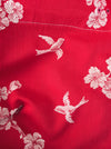Cherry blossom and swallows in red ticking. Spain c.1900 - Lot of 2 pieces