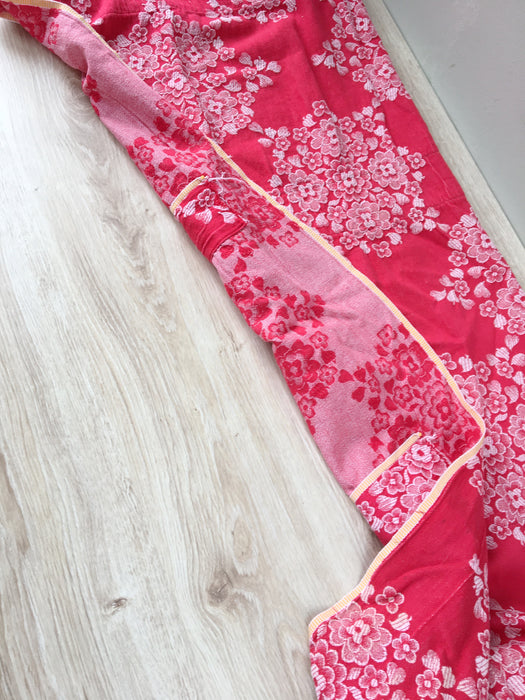 Large flowers in red ticking. Spain c.1900 - Lot of 3 pieces