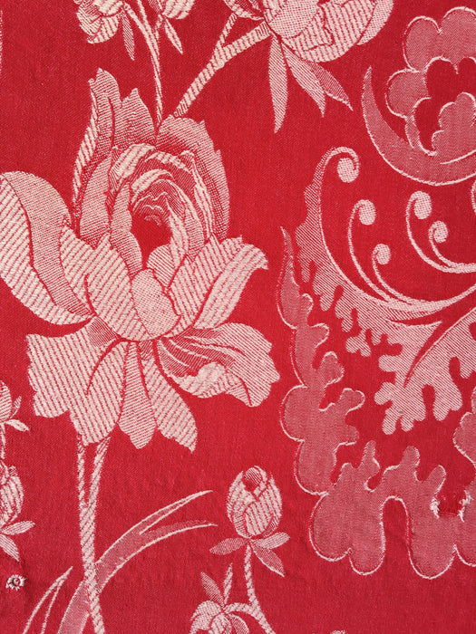 Large flowers in red ticking. Spain c.1940 - 48×172 cm 