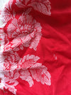 Bouquets of flowers in red ticking. Spain c.1950 - Lot of 2 pieces