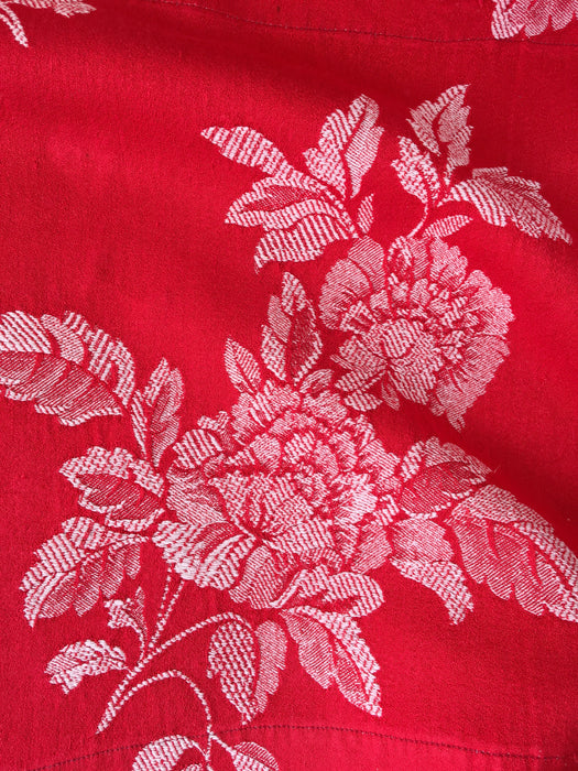 Bouquets of flowers in red ticking. Spain c.1950 - Lot of 2 pieces