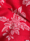 Bouquets of flowers in red ticking. Spain c.1950 - Lot of 2 pieces