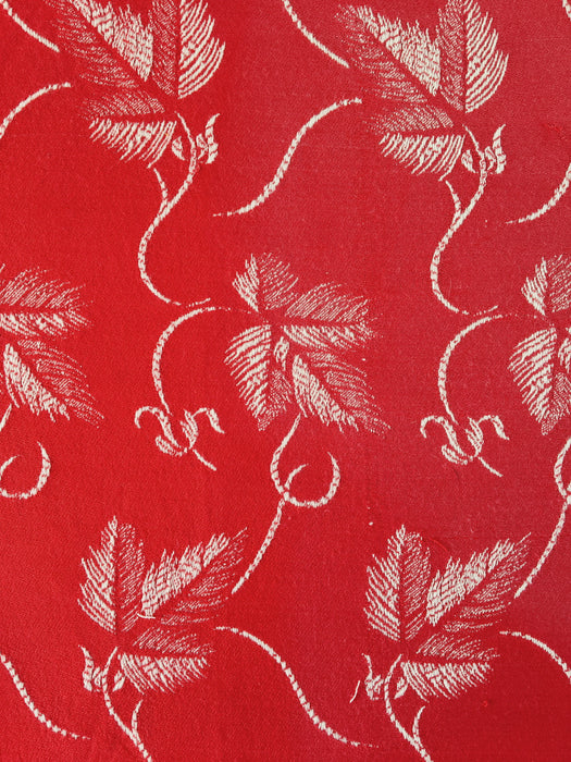 Red ticking with vine leaves. Spain c.1940 - Lot of 4 pieces