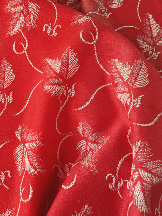 Red ticking with vine leaves. Spain c.1940 - Lot of 4 pieces