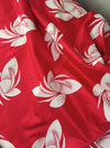 Red ticking with abstract flowers. Spain c.1950 - 4.2 meters