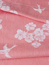 Cherry blossom and swallows in pink ticking. Spain c.1900 - Lot of 2 pieces