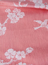 Cherry blossom and swallows in pink ticking. Spain c.1900 - Lot of 2 pieces