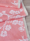 Cherry blossom and swallows in pink ticking. Spain c.1900 - Lot of 2 pieces