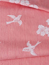 Cherry blossom and swallows in pink ticking. Spain c.1900 - Lot of 2 pieces