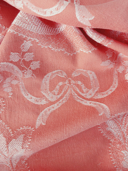 Pink Floral Antique European Ticking Fabric Recovered Panels REC-DA-ROSA-003 - Ticking Depot