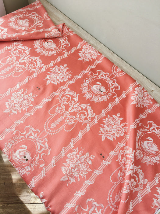 Pink swans ticking. Spain c.1900 - 152 cm × 1.9 meters (3.8 m avail.)