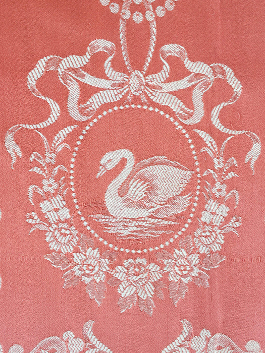 Pink Birds Antique European Ticking Fabric Recovered Panels REC-DA-ROSA-006C - Ticking Depot