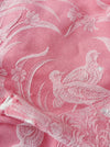 Birds and flowers in pink ticking. Spain c.1930 - 130×167 cm