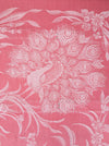 Birds and flowers in pink ticking. Spain c.1930 - 130×167 cm