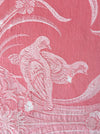 Birds and flowers in pink ticking. Spain c.1930 - 130×167 cm