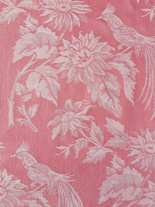 Exotic bird in pink ticking. Spain c.1930 - 62×80 cm