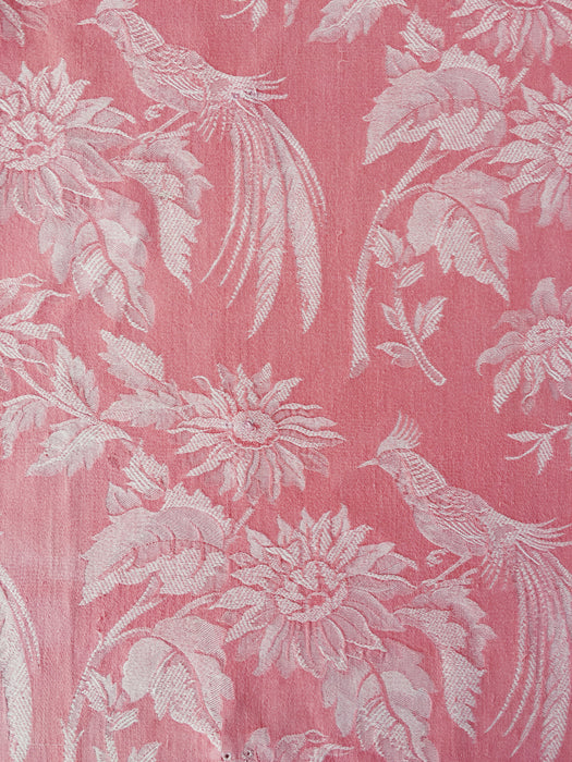 Exotic bird in pink ticking. Spain c.1930 - 62×80 cm