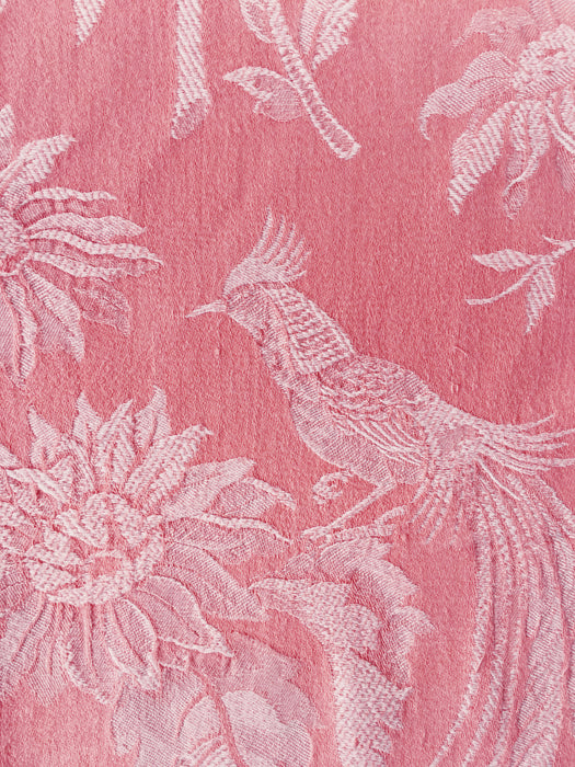 Exotic bird in pink ticking. Spain c.1930 - 62×80 cm