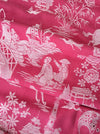 Chinoiserie ticking in pink. Spain c.1950 - 112 cm × 3.96 meters