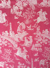Chinoiserie ticking in pink. Spain c.1950 - 112 cm × 3.96 meters