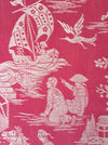 Chinoiserie ticking in pink. Spain c.1950 - 112 cm × 3.96 meters